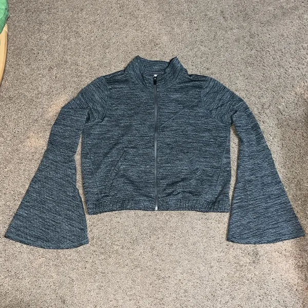 Free People Movement Off The‎ Grid Jacket Flare Sleeve Charcoal Combo Medium - Image 3