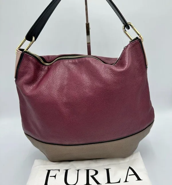 Furla Hobo Bicolor Leather Shoulder Bag - Image 2
