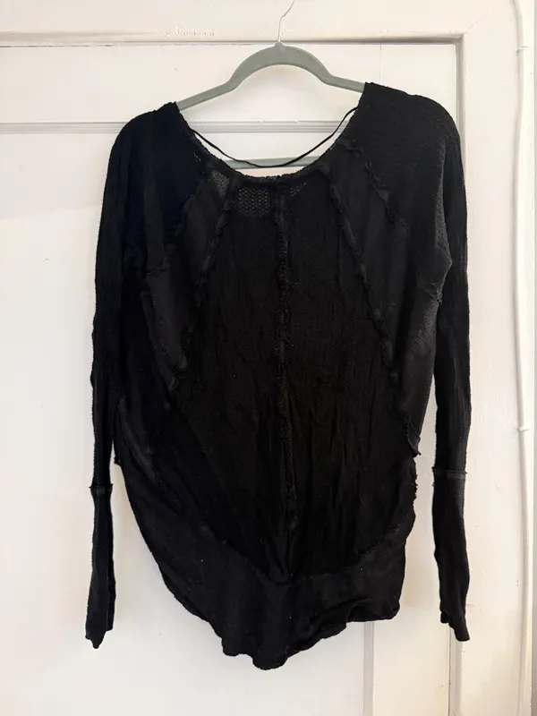 Free People Black Long Sleeve Top - Image 4