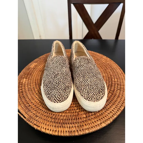 Madewell Sidewalk Slip-On Sneakers Spotted Calf‎ Hair Animal Print Womens 8M - Image 6