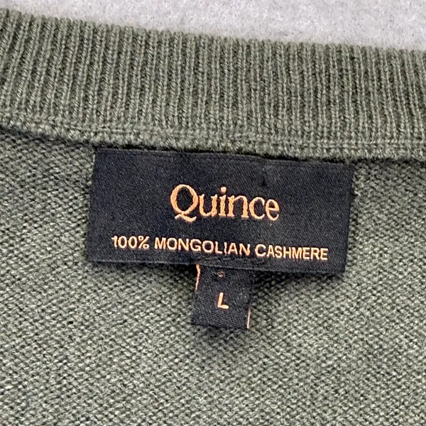Quince Mongolian Cashmere Crewneck Sweater‎ Moss Green SGK001 Womens Large - Image 2