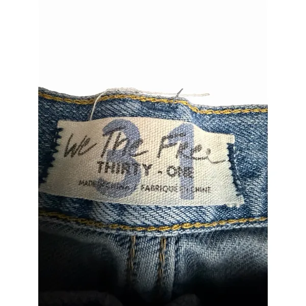 We The Free Shorts Free People 31 Distressed Cutoff Denim High Button Fly CC13-3 - Image 2