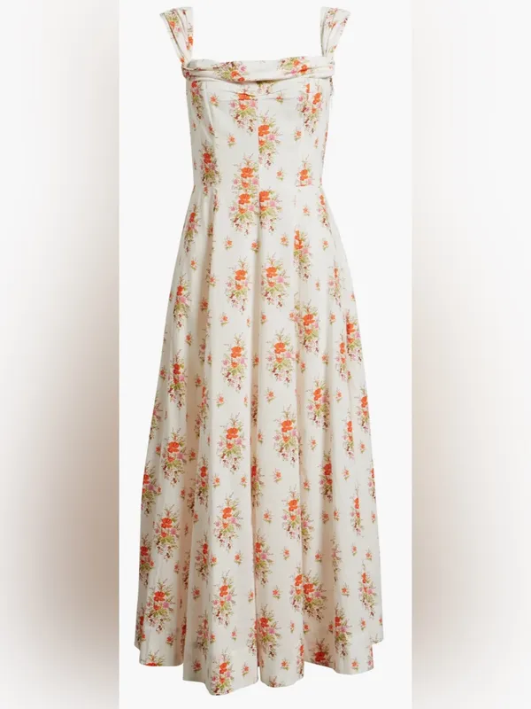 NEW DÔEN Clea Print Sleeveless Organic Cotton Maxi Dress sz S - Image 4
