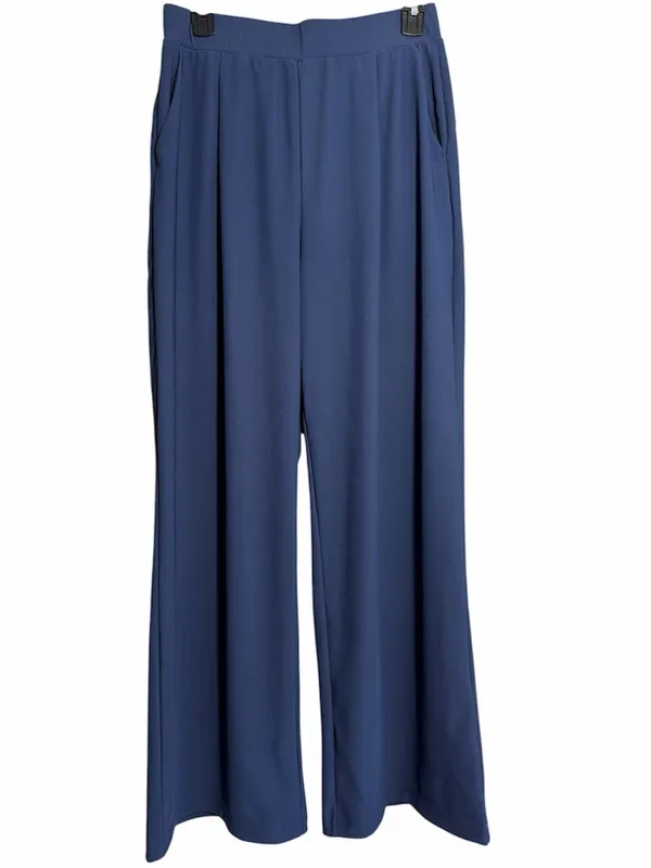 NWT Halara Flex HighWaist Body Sculpt WaistSlimming Pocket Wide Leg Pants Navy M - Image 3