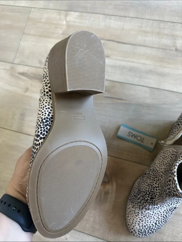 NWT Toms Genevieve Cheetah Animal Print Leather Ankle Booties Boots Sz 9 - Image 6