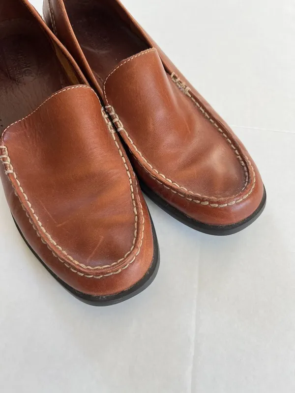 Timberland Womens Sz 9 SMART Brown Leather Shoes Slip On Loafer - Image 7