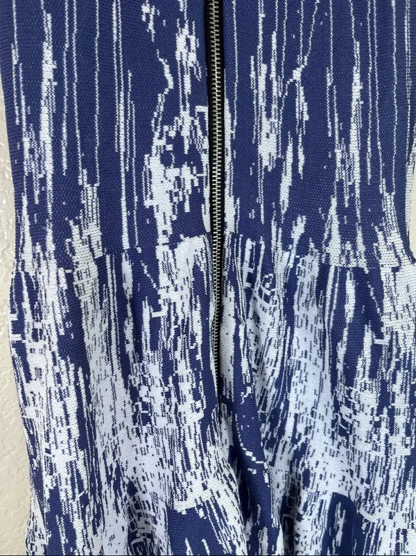 Anthropologie charlie jade Royal Blue & White Zip-Front Knit Dress size XS? - Image 3