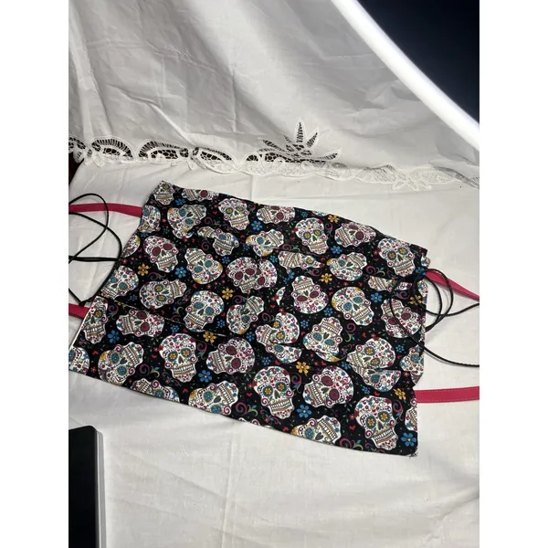 Sugar‎ Skull Bible Tote Bag – Large Fabric Church Carry Bag with Pink Handles - Image 4