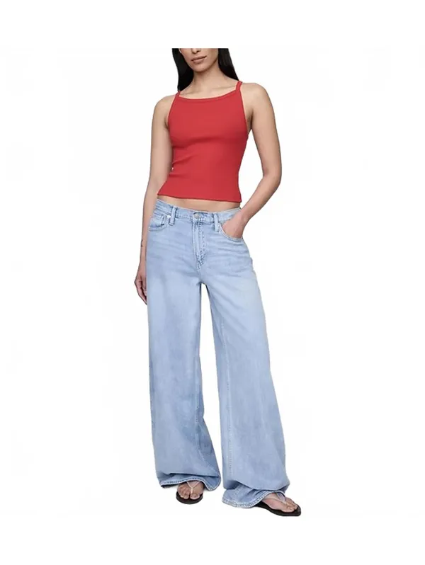 Gap Modern Apron-Neck Crop Tank Top Tomato Sauce Red NWT XL - Image 4