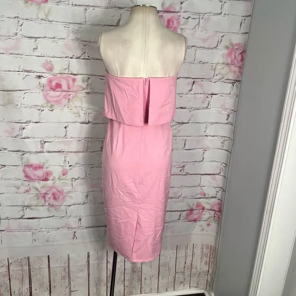 Lulu’s Lots of Love Light Pink Strapless Midi strapless flounce Dress - Image 9