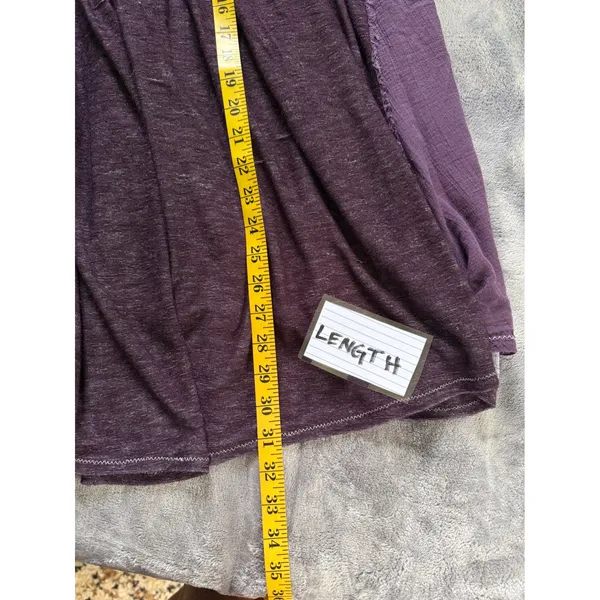 Free People Sea Breeze Dark Purple S Sleeveless Tunic Tank Boho Grunge Oversized - Image 10