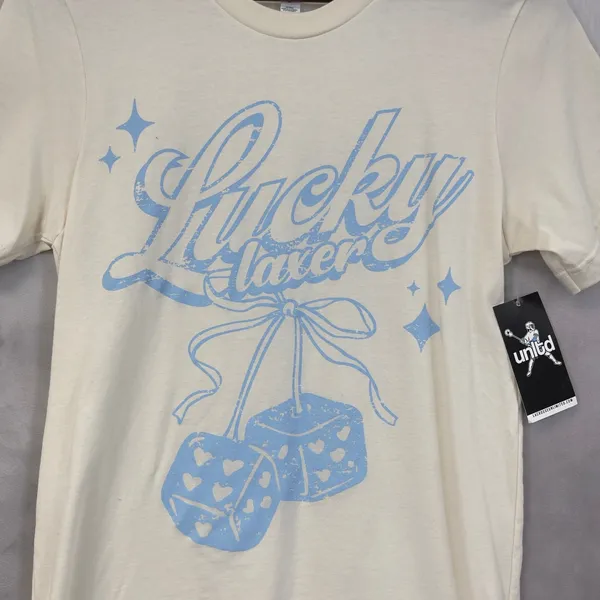Lacrosse Unlimited Lucky Laxer Graphic Tee Top Women‎ Small Dice Preppy Sporty - Image 2