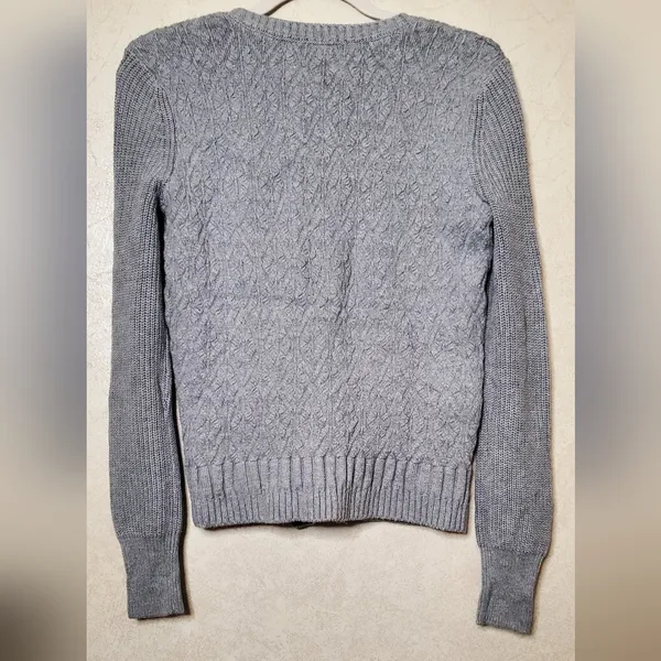 Victoria's Secret Gray Women's Knit Sweater with Asymmetrical Zipper up - Image 3