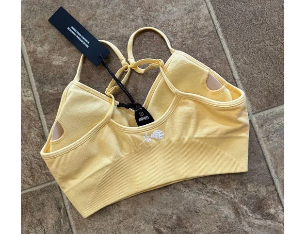 Civil Regime Pastel Yellow Kelly Seamless Bra Size Small - Image 5
