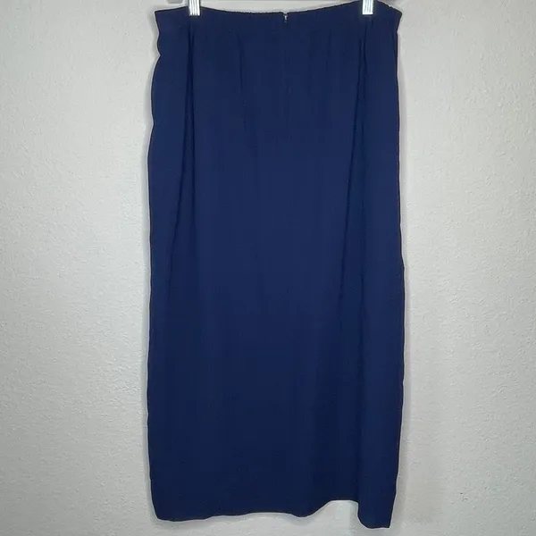 Vintage Blue Polyester Skirt‎ Size 12 - Image 2