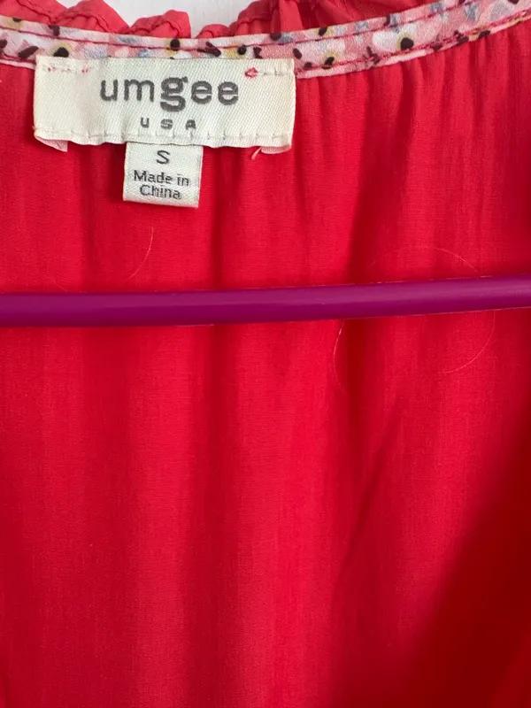 Hot Pink Umgee Dress size Small. Ruffle hem and sleeves - Image 3