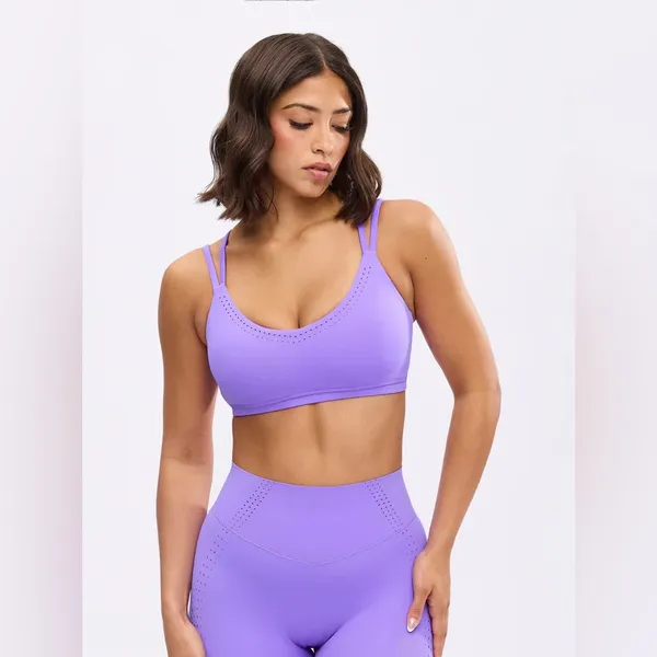 BUFF BUNNY Airbrush Laser Sports Bra in Party Purple Size S Buffbunny Collection - Image 5
