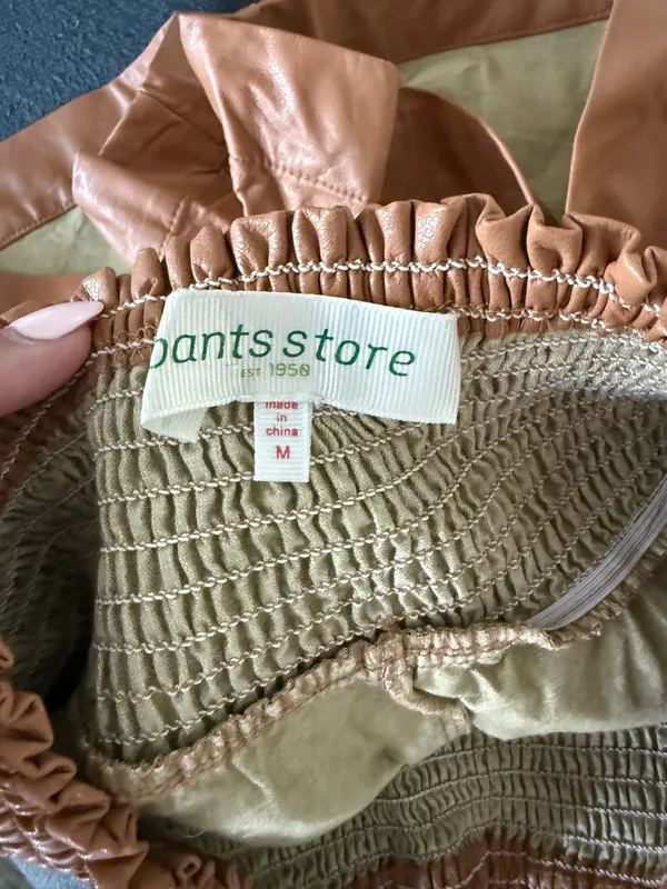 Pants Store Brown Leather Shorts - Image 3