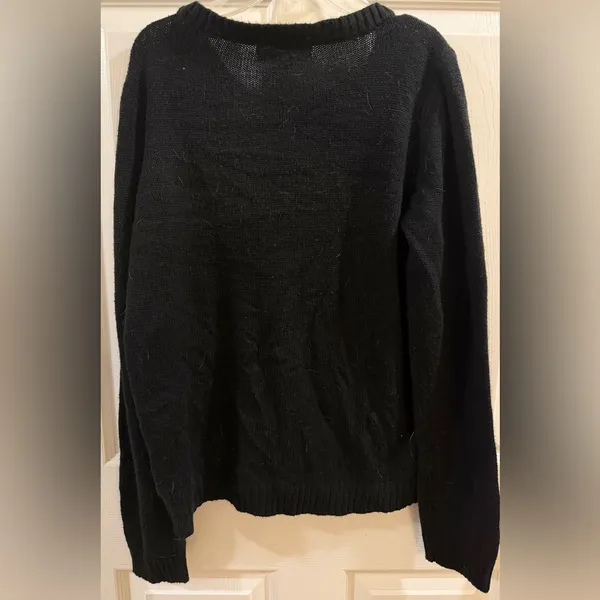 Karen Scott Black Sweater with Festive Sequin Design - Image 4