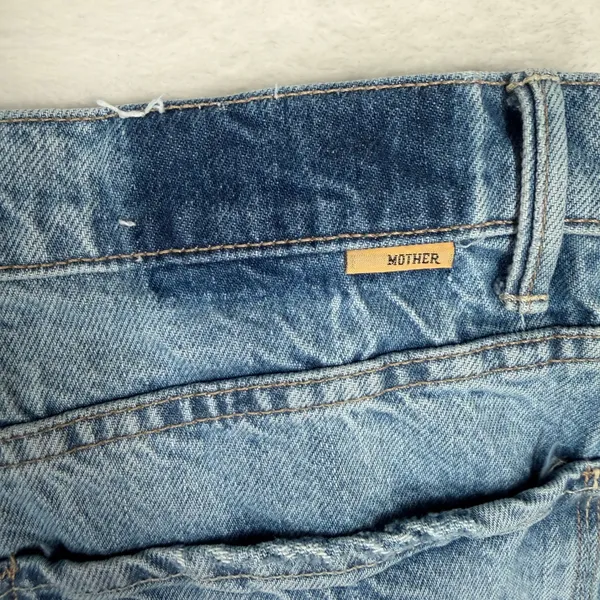 Mother Superior 34 The Half Pipe Flood Jeans Wide Leg Cropped in Material Girl - Image 15