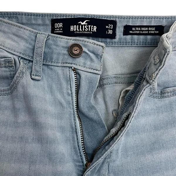 Hollister Jeans Women's 23 Blue Ultra High Rise Skinny Distressed Stretch Denim - Image 4