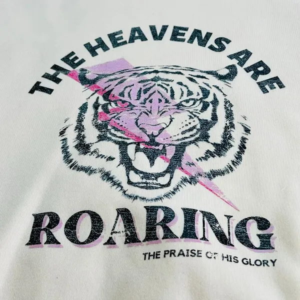 The Heavens Are Roaring Crewneck Sweater Medium M Warm Christian Graphic Apparel - Image 4