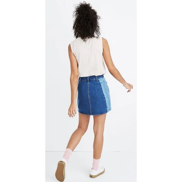 Madewell Straight Denim Mini Skirt: Pieced Edition - Image 3