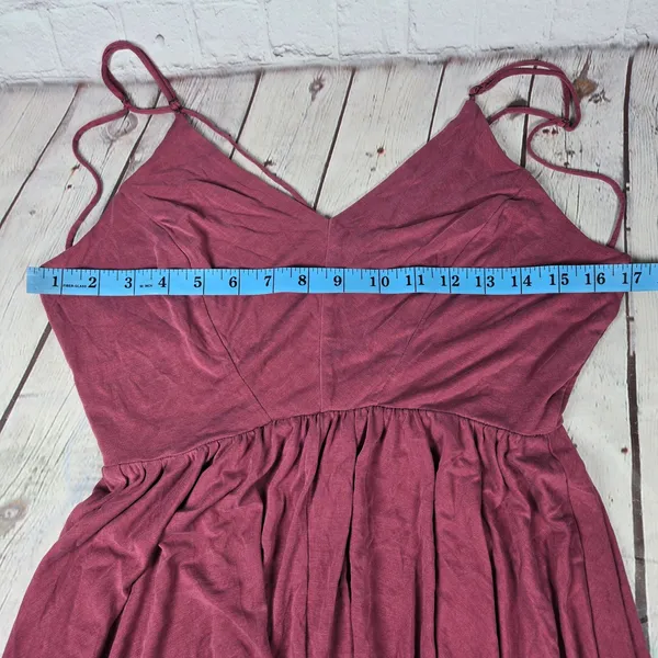 Silence + Noise Burgundy Burnout Backless Strappy Jumpsuit Romper Size‎ L - Image 6
