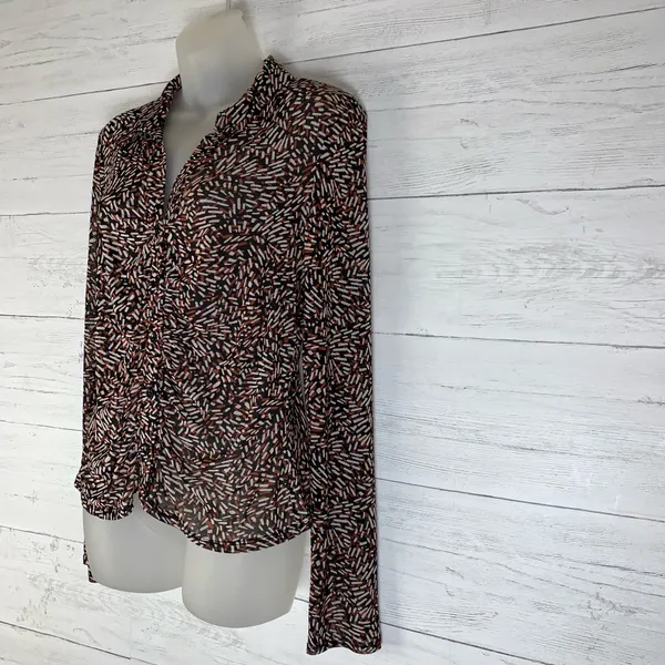 Sweet Rain mesh button front women's top size XL 90's style - Image 2