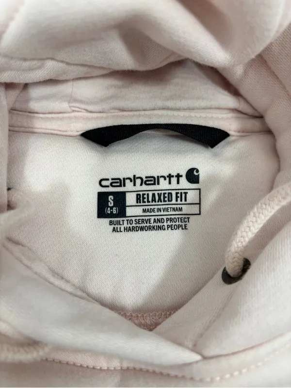 Carhartt Relaxed Fit Graphic Sleeve Hoodie Blush Pink Size S - Image 7