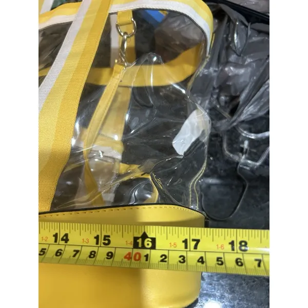 Large Yellow Trimmed Clear Bag Stadium Tote Game Day Beach Concert Sports Vacay - Image 11