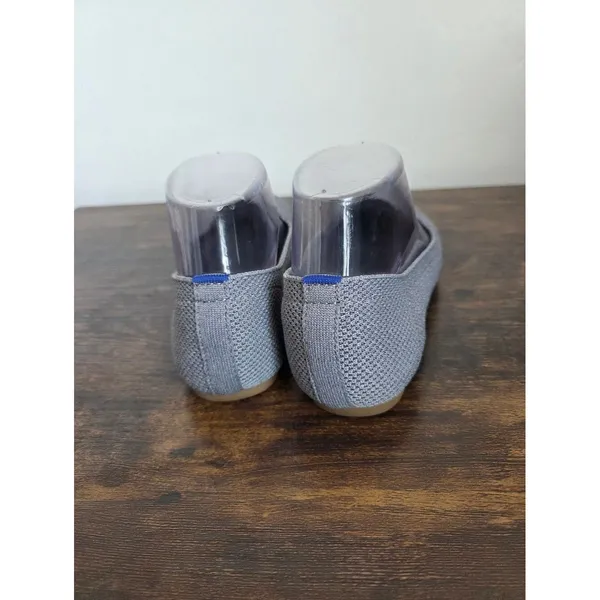 Gray Knit Pointed Toe Ballet Flat Shoes Slip On Preppy Comfy Office School 6 - Image 5
