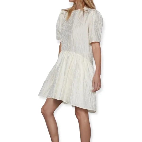 ZARA Voluminous Flounce Mini Dress Ivory NEW Size L - Image 3