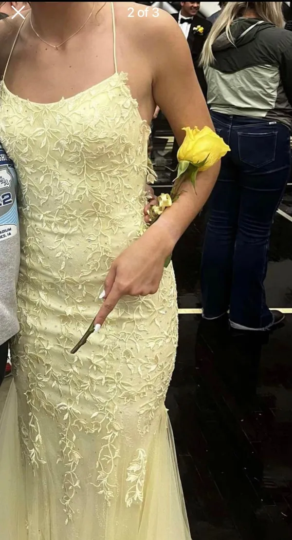 Yellow Prom Dress Size 2 - Image 2