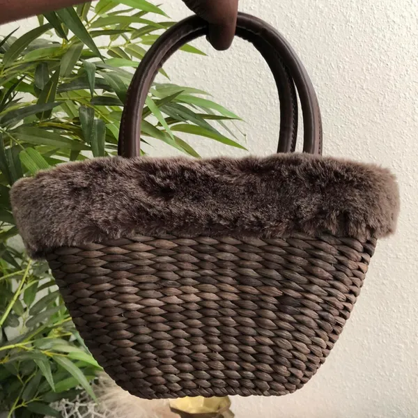 Bath & Body Works 2000s Brown woven wicker basket shoulder hand bag - Image 2