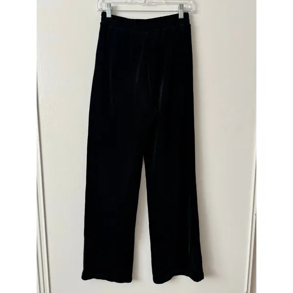 Alo Yoga S Chenille High-Waist Wide Leg Chalet Pant in Black - Image 6