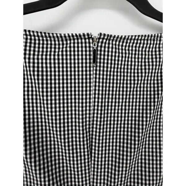 Lauren Ralph Lauren Blouse Gingham Black White Embroidered Bell Sleeve Top M/L - Image 7