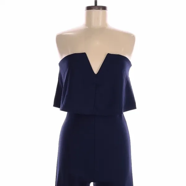 Lulus Power of Love Navy Blue Strapless Jumpsuit Medium Party Night Out - Image 3