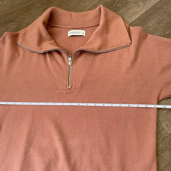 Abercrombie & Fitch Dark Rose Soft A&F Collection 1/4 Zip Sweater ~ Size S - Image 12