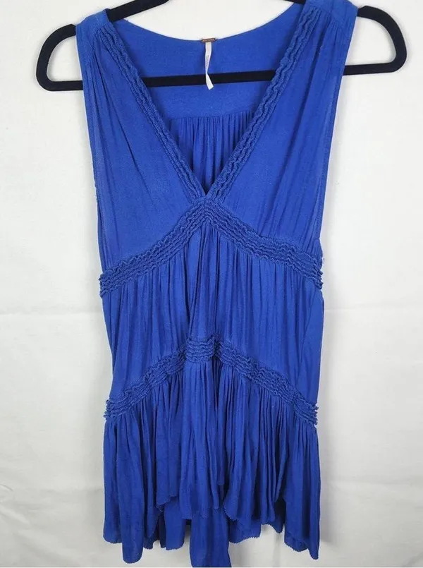 Free People dress or top blue medium tiered m - Image 10