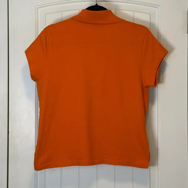 Polo Jeans Co Shirt XL VTG Ralph Lauren Womens Crop Short Sleeve Flag Logo Polo - Image 3