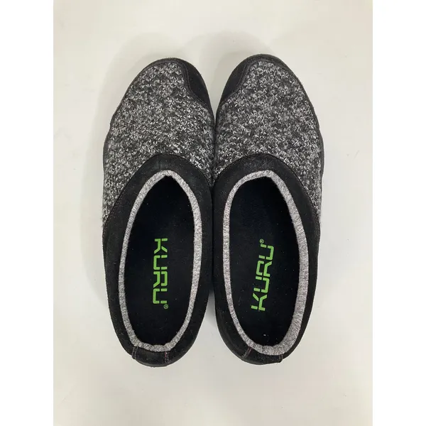Kuru Draft Womens‎ 10 Black Grey Knit Suede Orthopedic Slipper Mules 200106100 - Image 5
