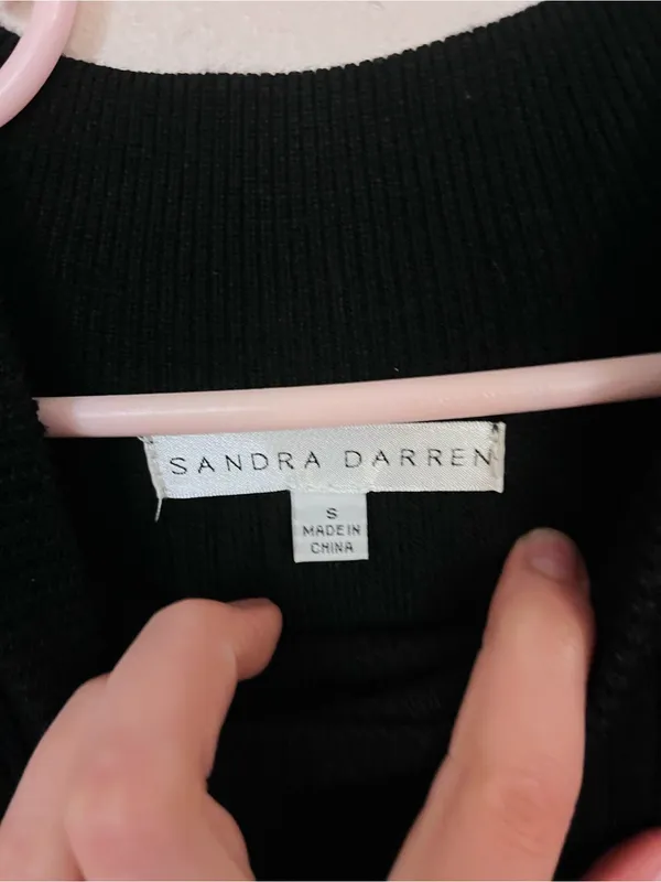 Sandra Darren Tiger Stripe Jacquard Flared Sweater Dress size small - Image 3