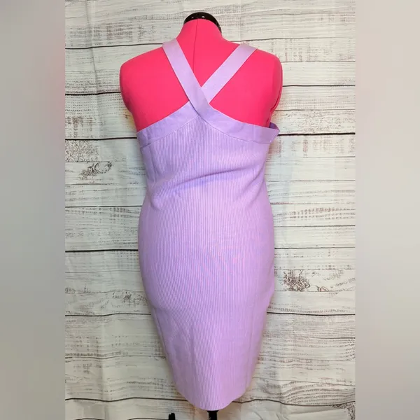 The Drop Elegant Lavender Cross-Neck Dress - Image 2