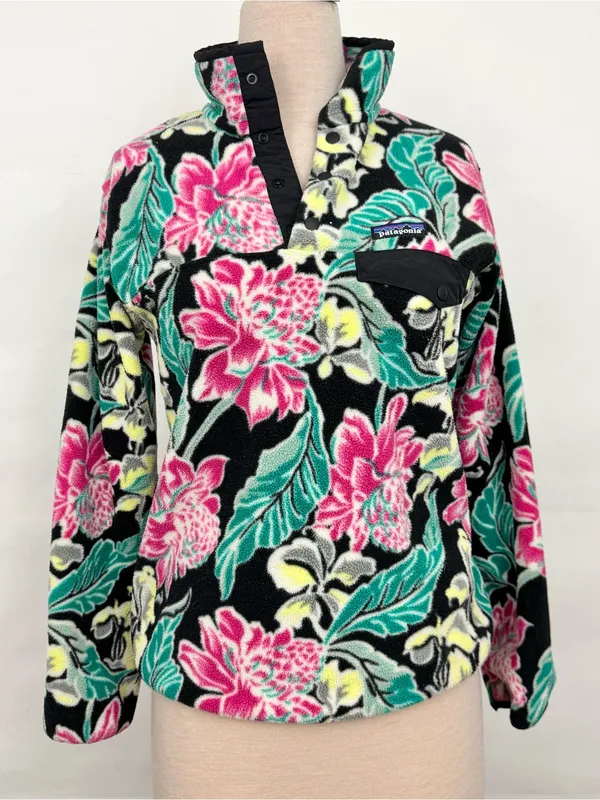 Patagonia Lightweight Synchilla Snap-T Pullover Style #25455 Hawaii Floral - Image 2