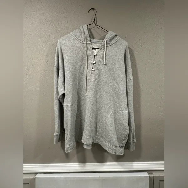 Aerie Oversized Women’s Henley Button Neck Pullover Size XS - Image 2