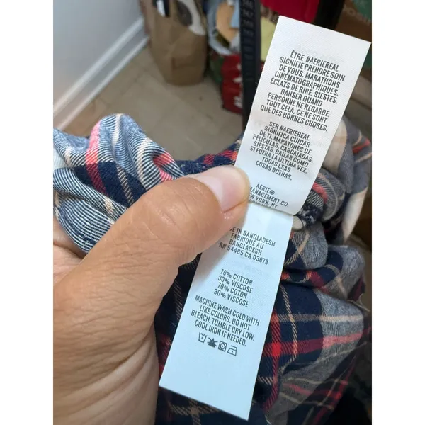 NWT Aerie Off Duty Plaid Flannel Shirt - Image 4