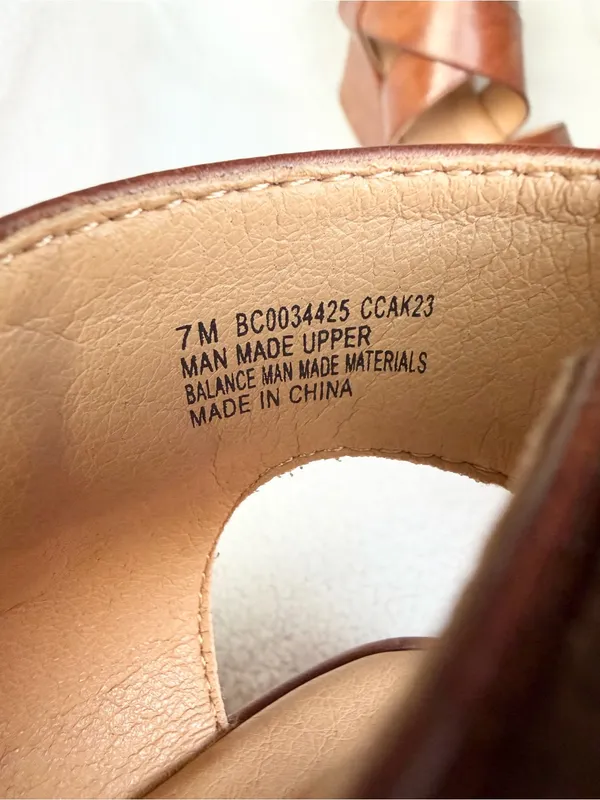 b.o.c. Women's Brown Leather Wedge Sandals - Comfortable Strappy Platform 7 - Image 11
