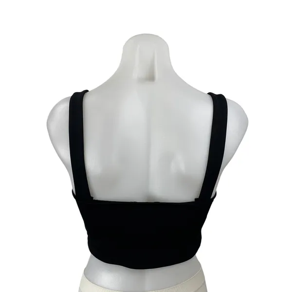 NEW Zara Women's Black Square Neck Notch Sleeveless Cami Tank Crop Top Size S - Image 4