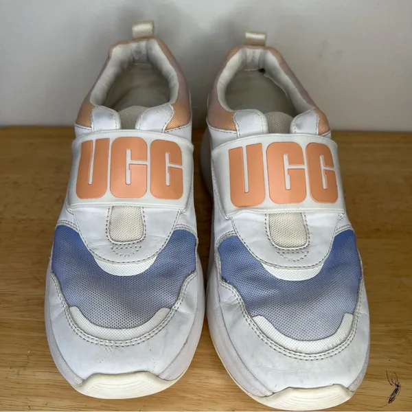 UGG  Women's La Flex Sneaker‎ Scallop Gradient 6 whithe pink & blue - Image 4